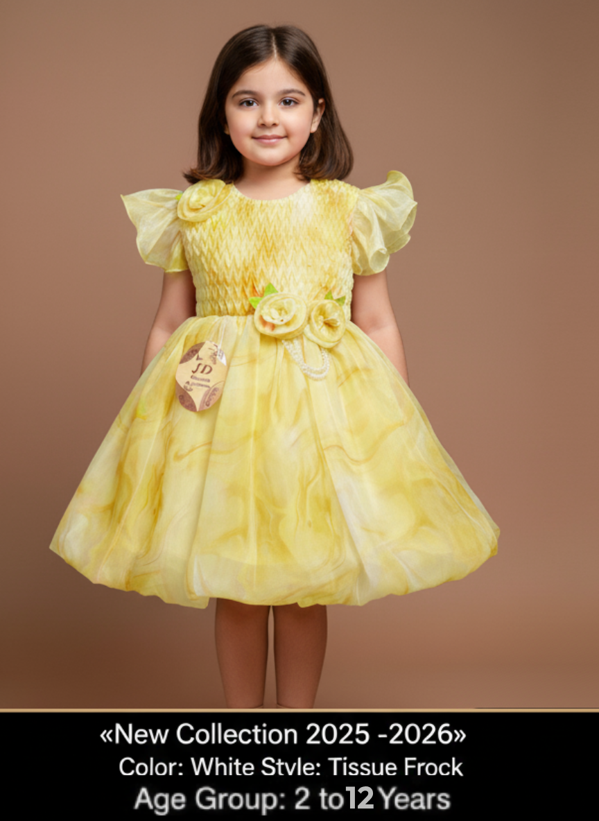 MULTI-COLOR TISSUE BARBIE FROCK