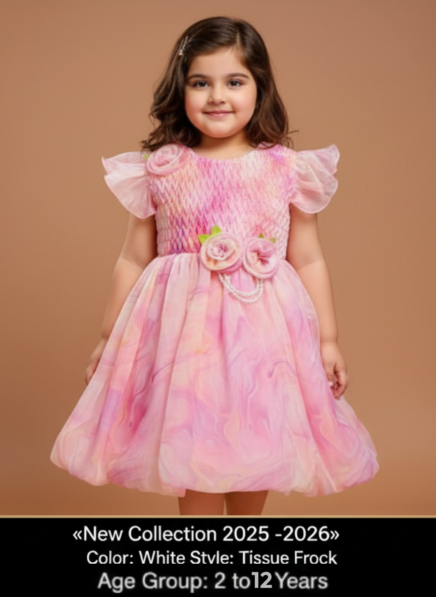 MULTI-COLOR TISSUE BARBIE FROCK