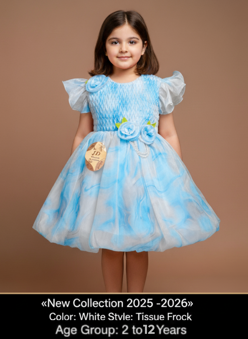MULTI-COLOR TISSUE BARBIE FROCK