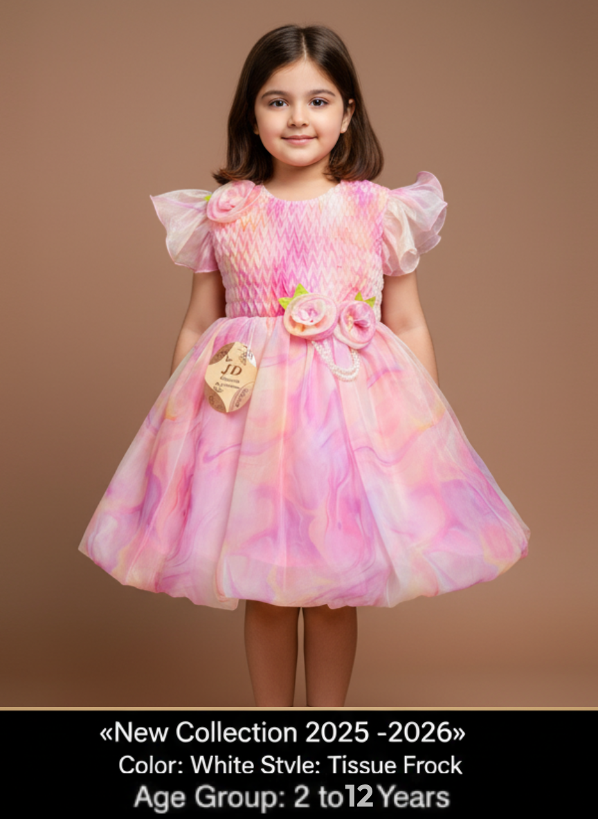 MULTI-COLOR TISSUE BARBIE FROCK